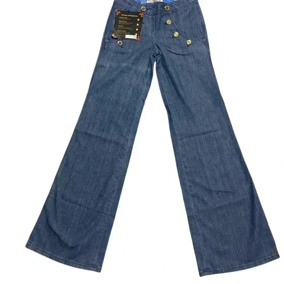 FORTUNE DENIM Women’s JEANS Size 24 BELL BOTTOM/WIDE LEG Boho Japane Denim - Picture 2 of 14